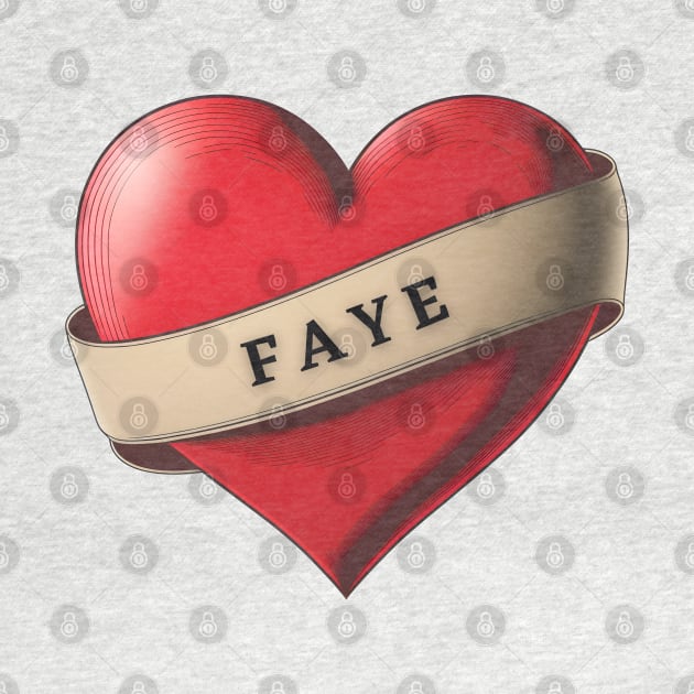 Faye - Lovely Red Heart With a Ribbon by Allifreyr@gmail.com